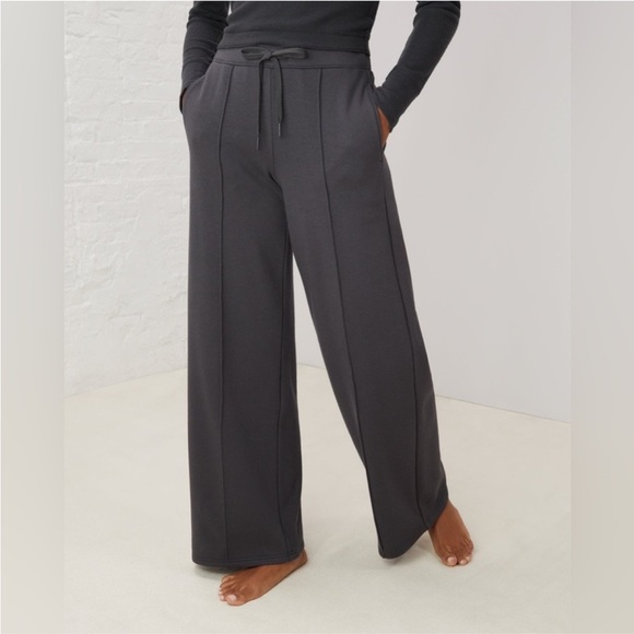 Upwest Fireside Fleece Lined Wide-Leg‎ Pants in charcoal grey size XL - Picture 1 of 9